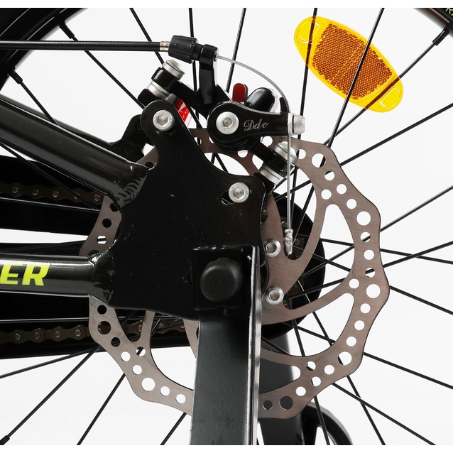 Дитячий велосипед 18 AL Corso «TAYGER» TG-36130 алюмінієва рама, дискові гальма, чорно-жовтий фото westvelo.com