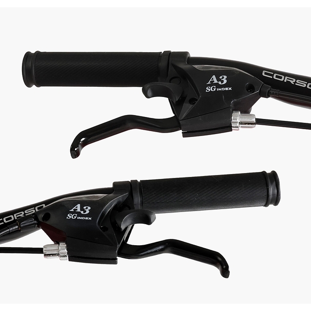 Велосипед 24 AL Corso «PROJECT» R-24307 алюміній 11", (к-т Saiguan) чорно-салатово-помаранчевий фото westvelo.com