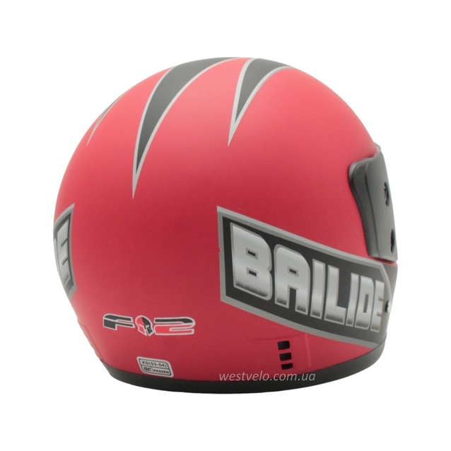 Мото шолом, закритий (XS 53-54) F2 "BAILIDE" , червоний матовий (825-2) фото westvelo.com