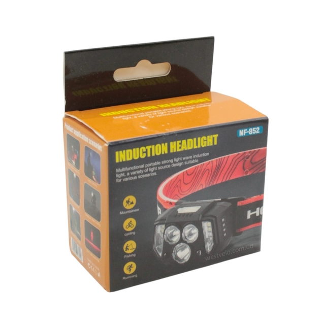 Ліхтар налобний на usb зарядку, NF-852 фото westvelo.com