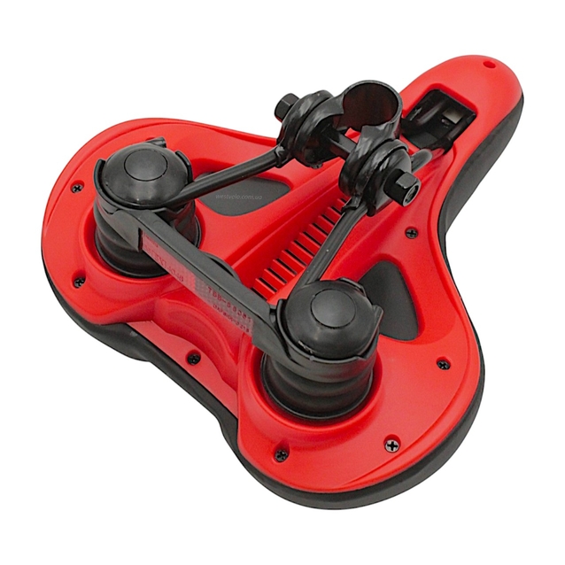 Сідло на демпферах з отвором ARDIS C007, чорне з червоним, з катафотом (255х220) фото westvelo.com