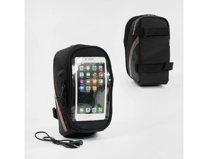 Сумка на раму Roswheel + місце для телефону,чорна, аудіо кабель 659