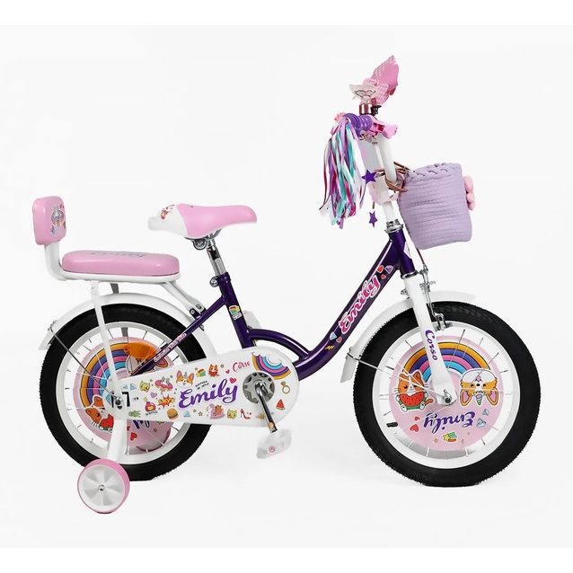 Дитячий велосипед 16 ST Corso «EMILY» ML-64522 фіолетово-рожевий фото westvelo.com