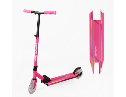 Самокат дитячий 2-х колісний, PU Best Scooter L-80864 рожевий, AL, Ø145mm, диски коліс, дека, вилка зі світлом