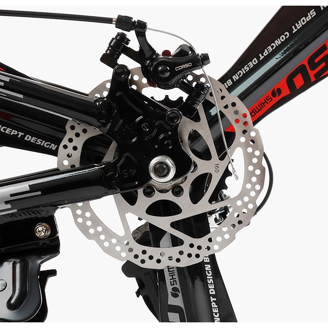 Велосипед 24 AL Corso «EVOLUTION» EV-24314 алюміній 11", (к-т SHIMANO) чорно-червоний фото westvelo.com