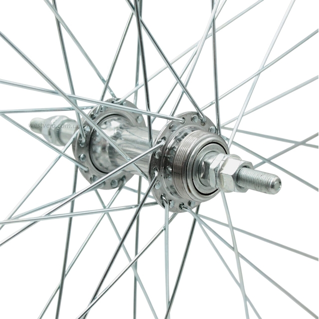 Колесо 26 зад, обід 2-ний чорний, втулка ST. на віночках, диск різьба (Guan Gin) фото westvelo.com