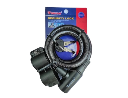 Замок TONYON 505 Ø8mm-1500mm на ключ, з кріпленням на раму