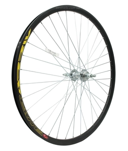 Колесо 26 зад, обід 2-ний чорний дисковий, втулка ST. на віночках, диск різьба