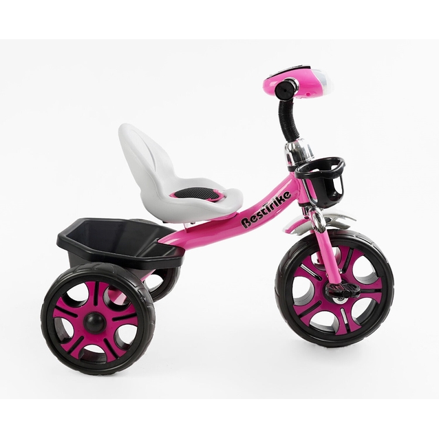 Дитячий велосипед 3-х колісний EVA (піна) Best Trike колеса 12-10, BS-22603 рожевий, сталева рама, фара з музикою та світлом, кошик фото westvelo.com