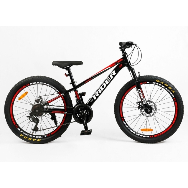 Велосипед 24 ST Corso «RIDER» RD-24952 сталь 11", (к-т LTWOO-A2) чорно-червоний фото westvelo.com