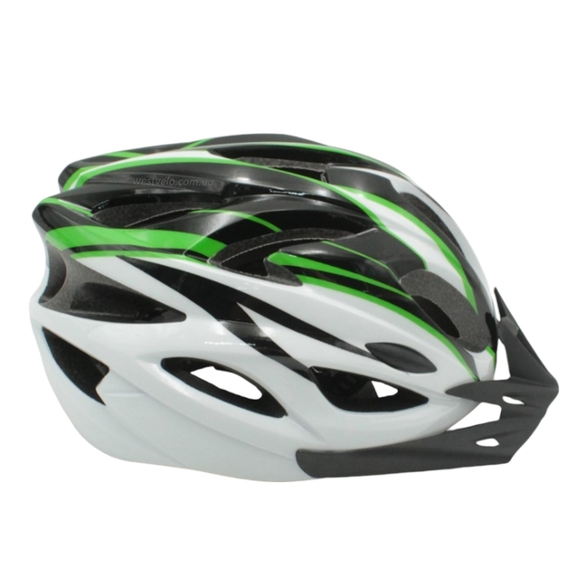 Вело шолом (54-56см) чорно-салатовий фото westvelo.com