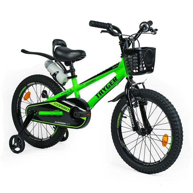 Дитячий велосипед 18 AL Corso «TAYGER» TG-14763 алюмінієва рама салатовий фото westvelo.com