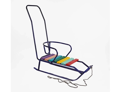 Сани «Торпеда» з ручкою, плоскі полози, сині