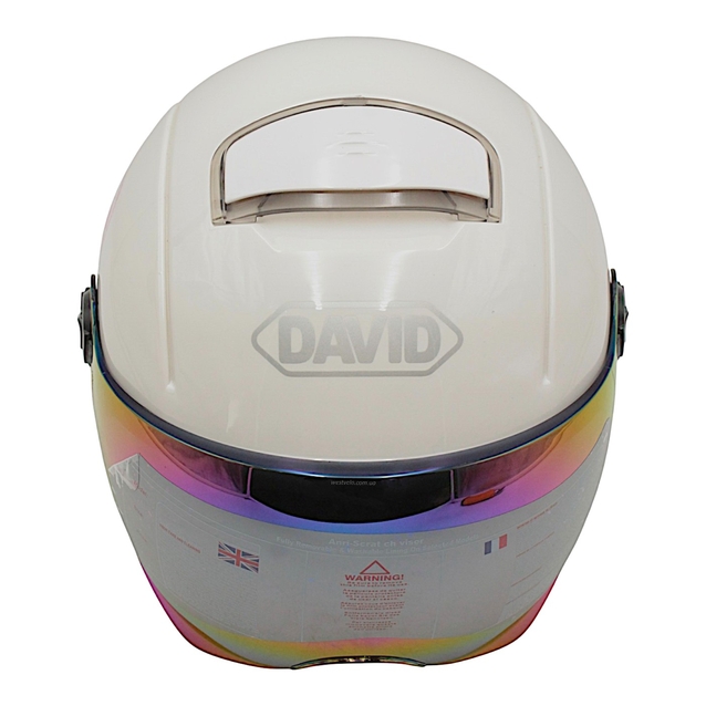 Мото шолом підлітковий, відкритий (M‑XL) DAVID S310B білий (ABS) фото westvelo.com