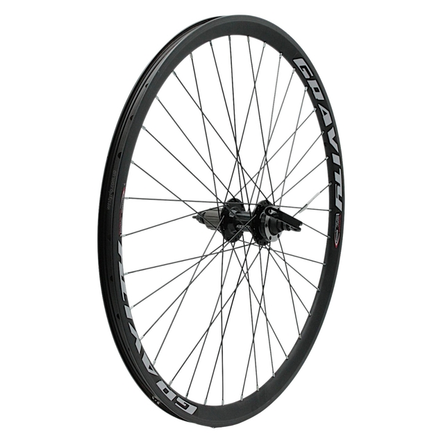 Колесо 27,5 зад, обід 2-ний чорний дисковий, втулка. AL. NECO на касету (8-10S), диск 6 бол, ексцентрик, чорна спиця (Gravity) фото westvelo.com