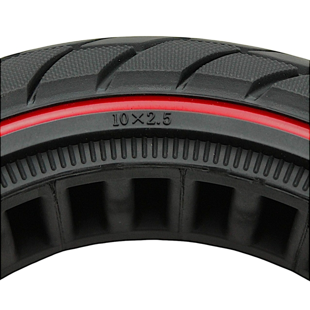 Покришка 10-2.50 NEDONG (Ø150 - 44мм) червона смуга безкамерка для електросамоката фото westvelo.com