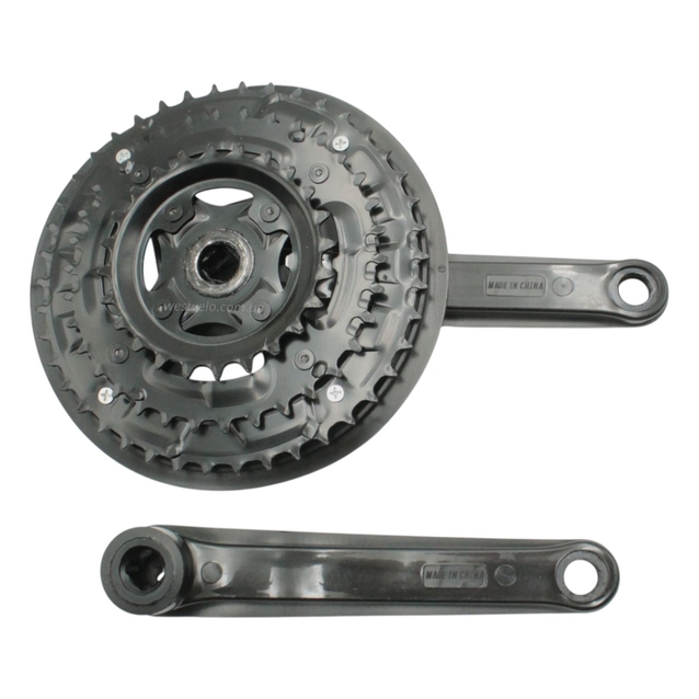 Система шатунів мтв мала чорна "X" (тип 1) (24/34/42Т) L-170мм. фото westvelo.com