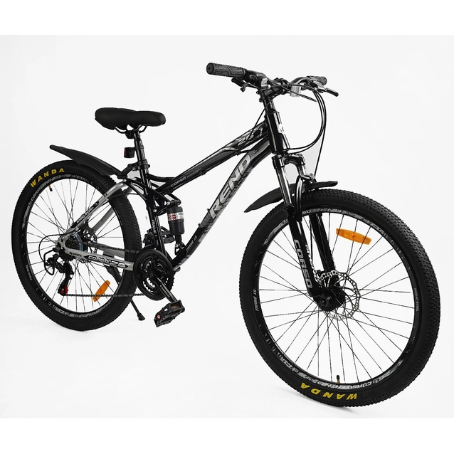 Велосипед 26 ST Corso «REND» RD-16800 сталь 15", (к-т SHIMANO) чорно-сірий фото westvelo.com