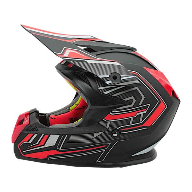 Шолом, закритий крос/ендуро (L) АТV Forsage Rider 031 чорно-червоний матовий з дашком + окуляри фото westvelo.com