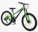 Велосипед 24 AL Corso «KORD» KD-41070 алюміній 11", (к-т SHIMANO) салатово-синій
