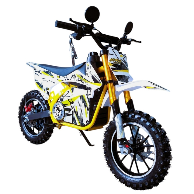 Електропітбайк Corso SE-124806 двигун 1000W, акумулятор 48V12Ah свинцево-кислотний, жовтий, колеса 14" фото westvelo.com