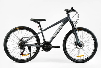 Велосипед 26 ST Corso «ENERGY» EN-26243 сталь 13", (к-т SHIMANO) світло сірий