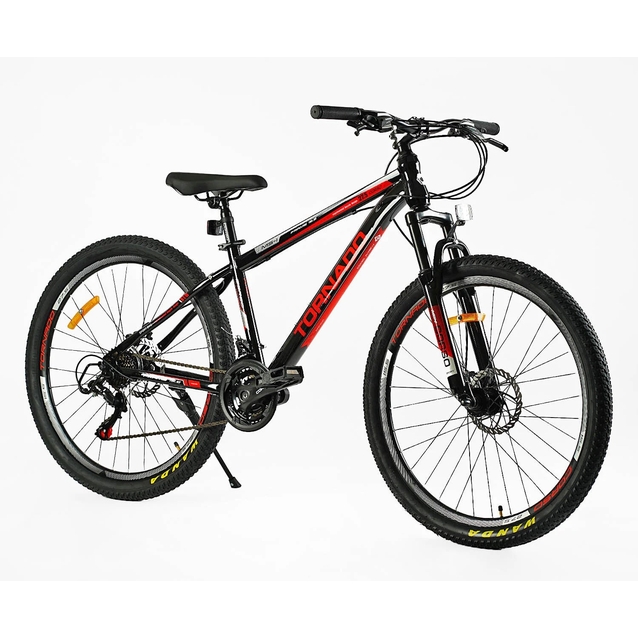 Велосипед 27.5 ST Corso «TORNADO» TR-27639 сталь 15,5", (к-т SHIMANO) чорно-червоний фото westvelo.com