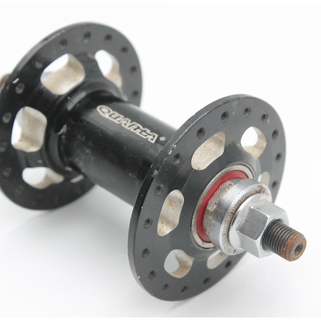 Втулка BMX, передня (AL) QUANTA, пром підшипник, вісь 10мм гайки, чорний (14Gx36H) фото westvelo.com