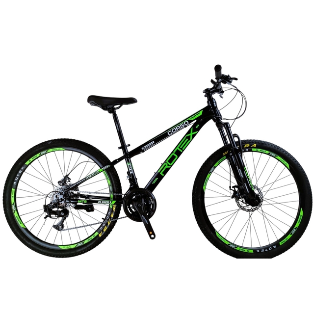Велосипед 26 ST Corso «ROTEX» RX-26029 сталь 13", (к-т LTWOO-A2) чорно-салатовий