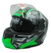 Мото шолом, трансформер (S 55-56) BLD-159 чорно-зелений глянець з відкидними окулярами фото westvelo.com