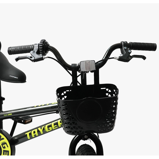 Дитячий велосипед 16 AL Corso «TAYGER»  TG-30211 алюмінієва рама, дискові гальма, чорно-жовтий фото westvelo.com