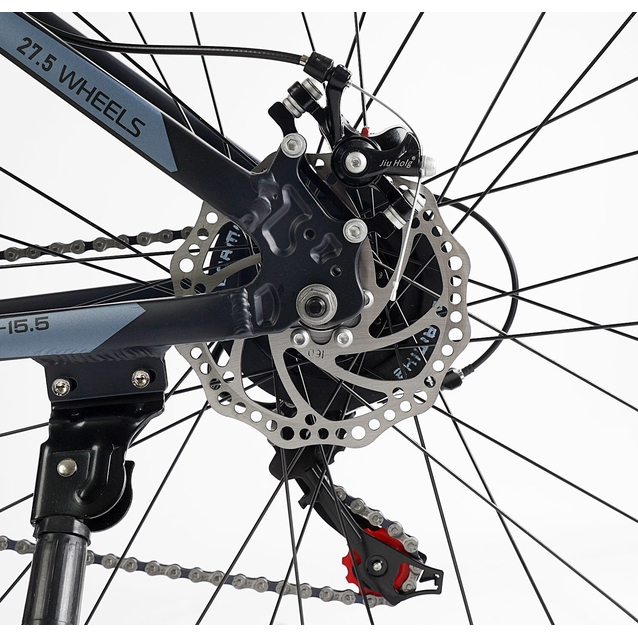 Велосипед 27.5 AL Corso «LEGEND» LG-27812 алюміній 15,5", (к-т SHIMANO) графітово-блакитний фото westvelo.com