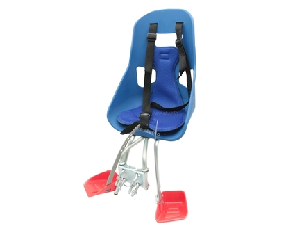 Крісло дитяче, пластик, на стакан руля, з спинкою + підніжки, синє