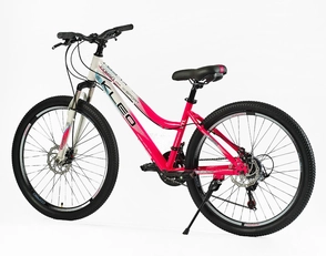 Велосипед 26 ST Corso «KLEO» KL-26191 сталь 15", (к-т Saiguan) біло-рожевий