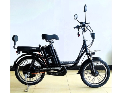 Електровелосипед 20 AL Corso «POWERFULL» FL-83360, алюміній, двигун 1000W, акумулятор 60V 28Ah літієвий, темно синій + кошик