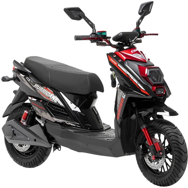 Електроскутер Corso «HURRICANE» HR-230114, двигун 2500W, акумулятор 72V 40Ah літій-залізо-фосфатний, червоний, колеса 10" фото westvelo.com