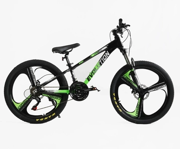 Велосипед 24 AL Corso «EVOLUTION» EV-24203 алюміній 11", (к-т SHIMANO) чорно-салатовий