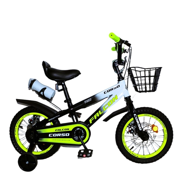 Дитячий велосипед 14 ST Corso «FALCON» FC-14772, дискові гальма, чорно-жовтий фото westvelo.com