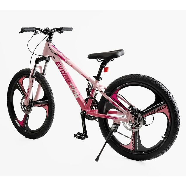 Велосипед 24 AL Corso «EVOLUTION» EV-24101 алюміній 11", (к-т SHIMANO) рожевий фото westvelo.com