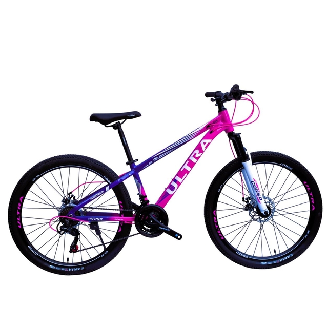 Велосипед 26 AL Corso «ULTRA» UT-10019 алюміній 13", (к-т SHIMANO) рожево-фіолетовий фото westvelo.com