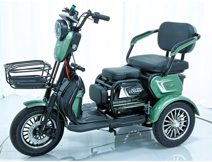 Трицикл Corso «LOGAN L» L-481275, двигун 1200W, акумулятор 72V 24Ah літій-марганець-залізно-фосфатний, зелений, колеса 10"