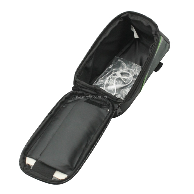 Сумка на раму + місце для телефону  зелена фото westvelo.com