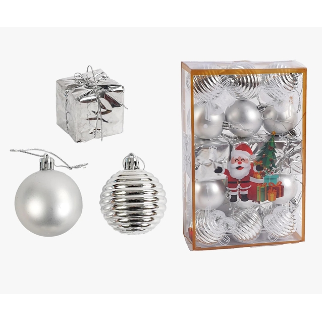 Новорічні прикраси 15 шт, кульки, подарунки, D = 5 см, в слюді (C 67323) фото westvelo.com
