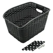 Кошик пластмасовий на багажник плетений чорний AFT-10 (410х320х240) фото westvelo.com