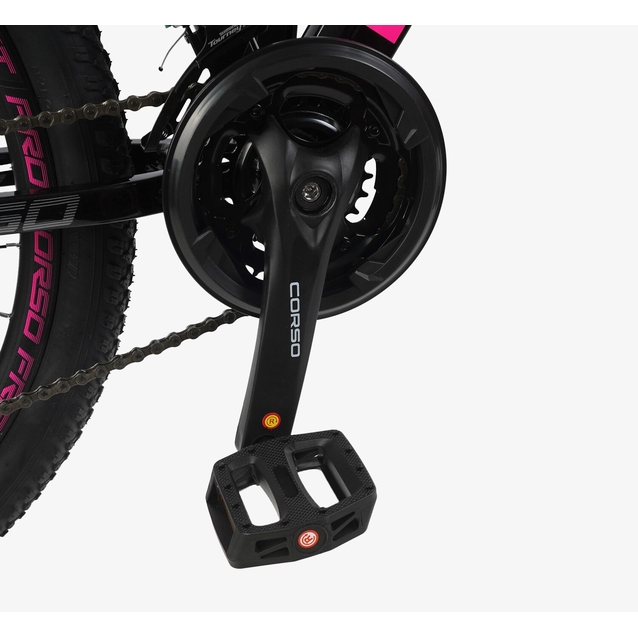 Велосипед 26 AL Corso «NEXT» NX-26922 алюміній 13", (к-т SHIMANO) чорно-рожевий фото westvelo.com