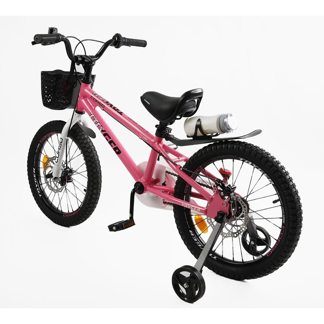 Дитячий велосипед 18 AL Corso «TAYGER»  TG-25402 алюмінієва рама, дискові гальма, рожевий фото westvelo.com