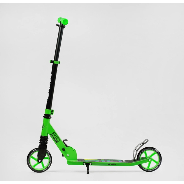 Самокат дитячий 2-х колісний, PU Best Scooter «RIO» 12005 салатовий, Ø145mm, передній амортизатор, AL гальмо фото westvelo.com