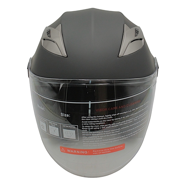 Мото шолом, відкритий (S) (55-56см) BLD-708 чорний матовий з відкидними окулярами фото westvelo.com