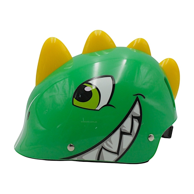 Вело шолом дитячий 585 "Динозавр" зелений, регульований фото westvelo.com
