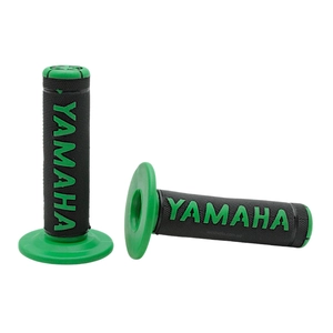 Мото гріпси "YMH" (Yamaha), чорно-зелені, гумові з буртиком